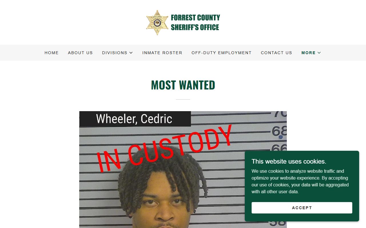 Forrest County jail mugshots most wanted official publication page